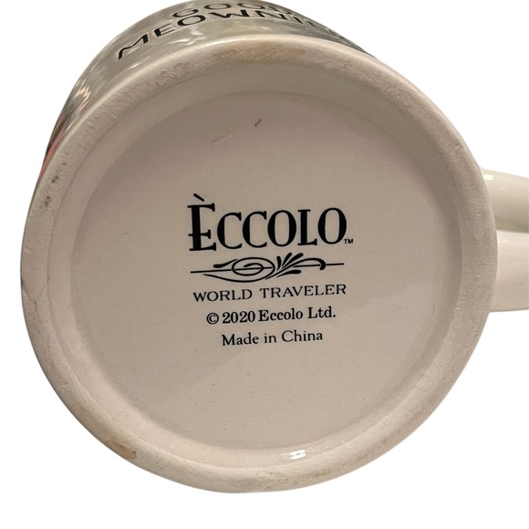 ECCOLO Good Meowing Coffee Mug with 3D Gray Cat Resting on the Edge - Picture 12 of 12